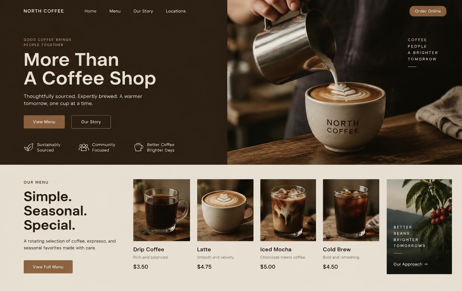 NORTH COFFEE — Web para cafetería